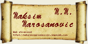 Maksim Marošanović vizit kartica